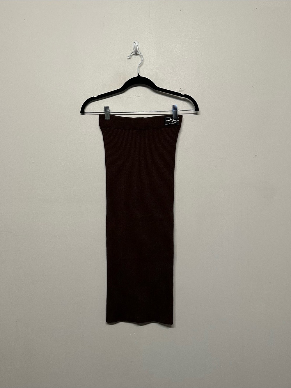 MadHappy Maha Knit Ribbed Midi Skirt Brown XS
